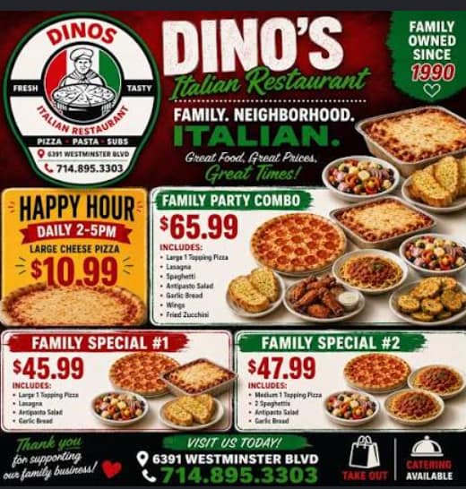 dinos 3 family specials display ad
