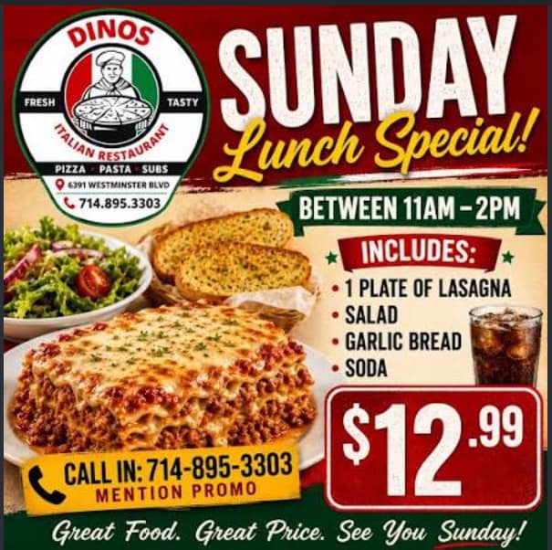dinos sunday special